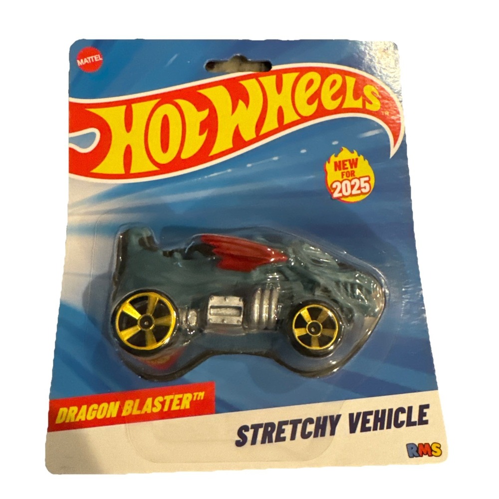 Hot Wheels Dragon Blaster Stretchy Vehicle BlueRed Silver Yellow Squishy Car New